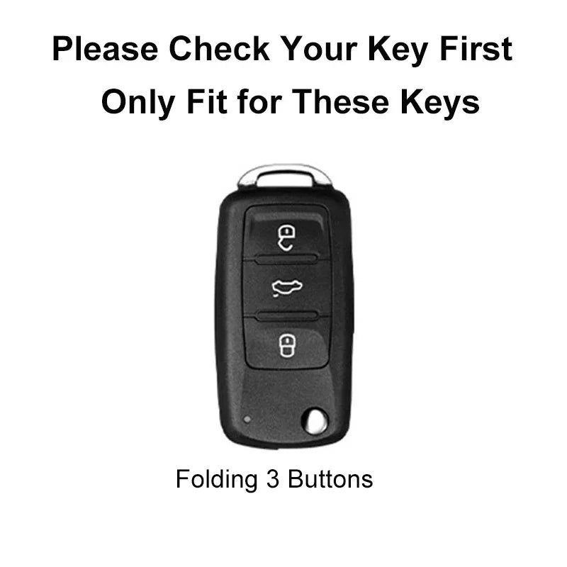 Leather and Zinc Alloy Protective Car Key Case Cover