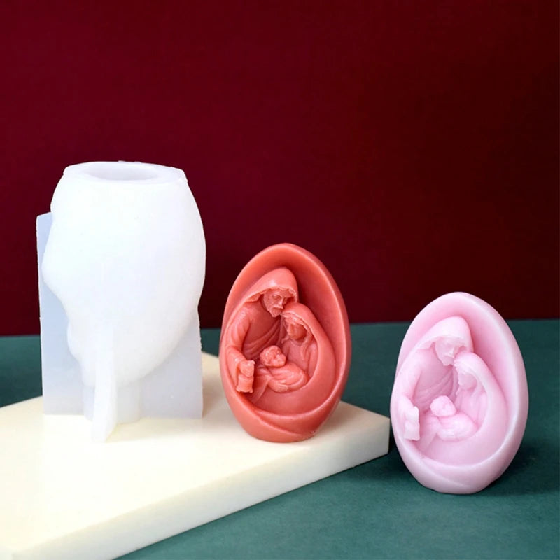 3D Jesus Nativity Silicone Mold Aromatherapy Candle Soap Making Tool
