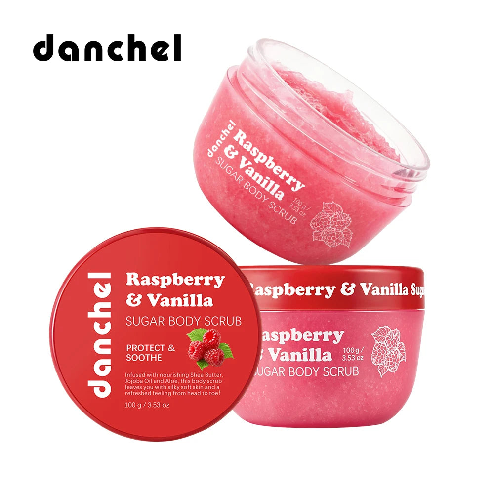 Raspberry Vanilla Sugar Body Scrub for Smooth Exfoliated Skin - 20