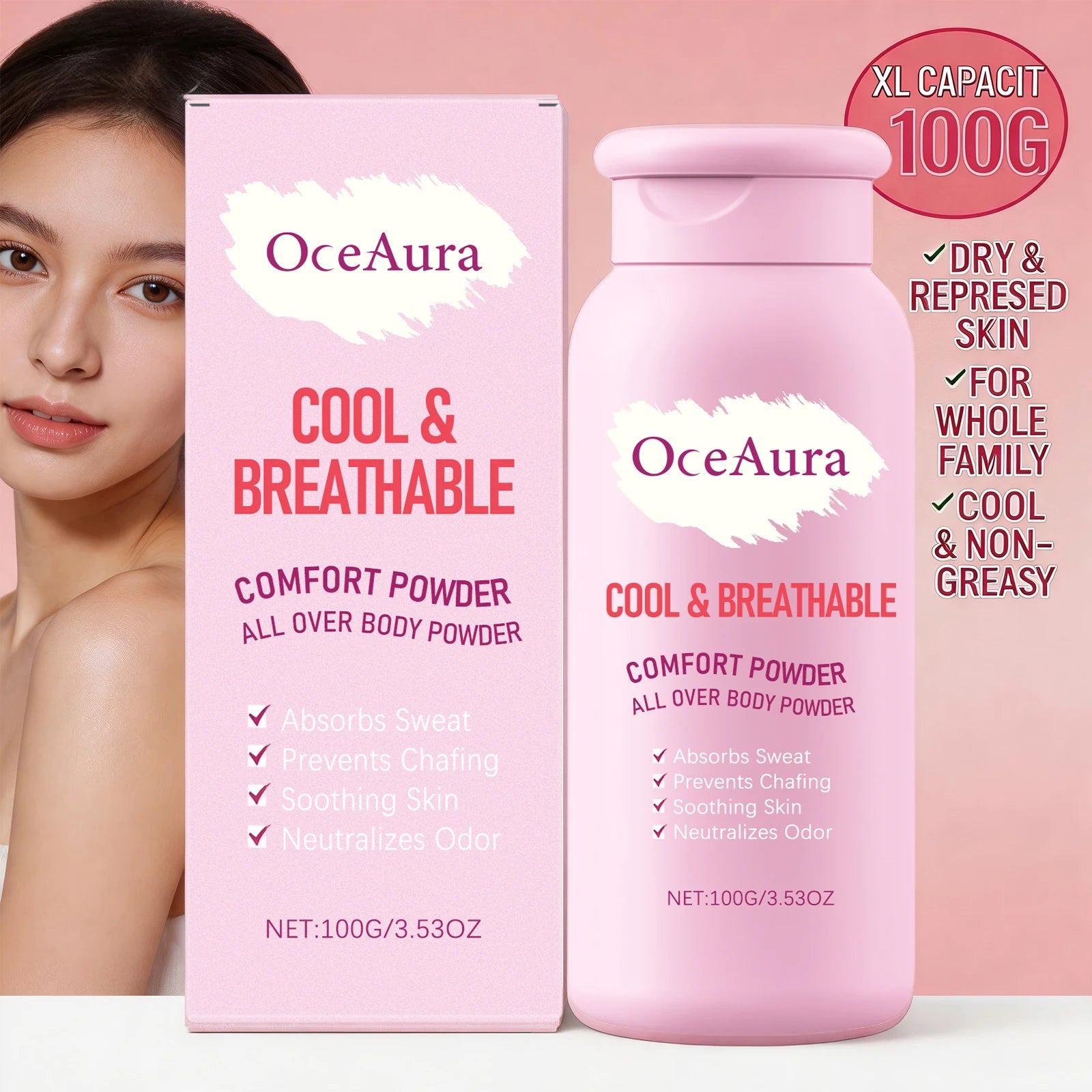 Cooling Sweat-Absorbing Body Powder for Anti-Chafing Comfort - 1