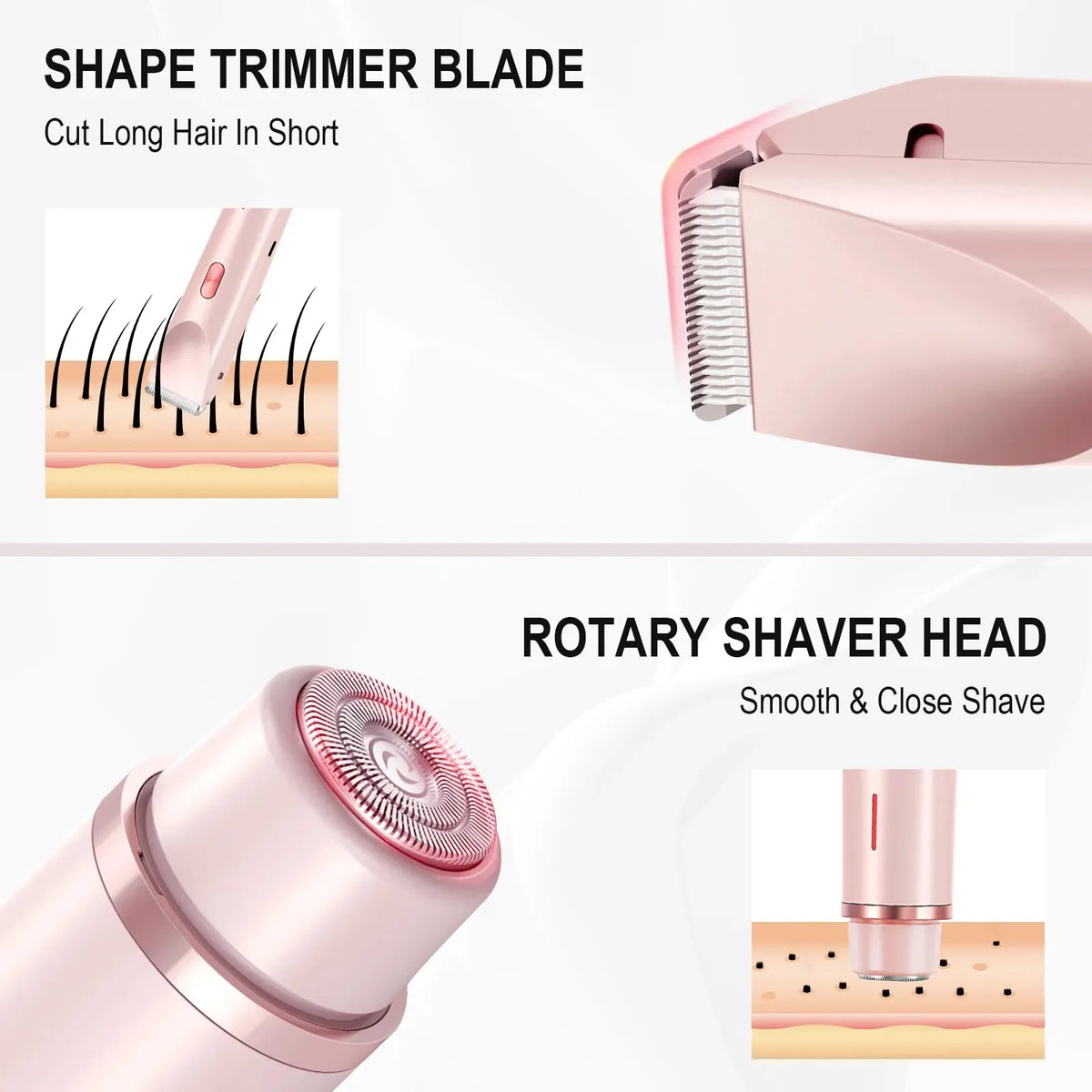 Electric Waterproof Painless Hair Removal Shaver for Face and Body