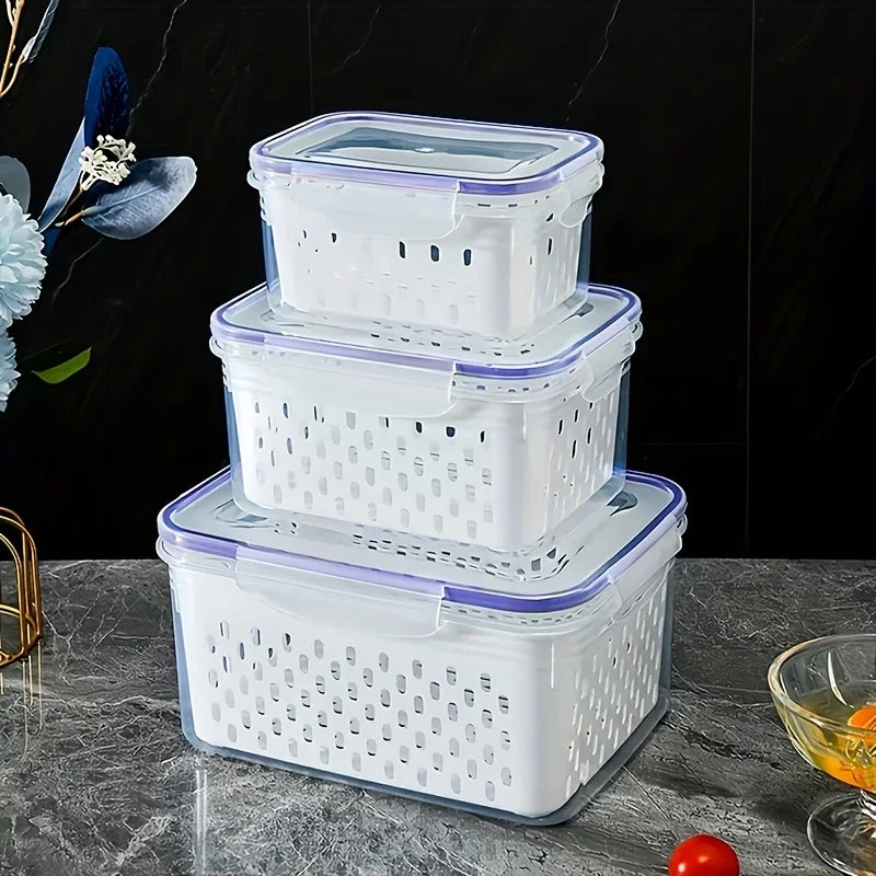 9-Piece Fruit and Vegetable Storage Container Set with Strainers