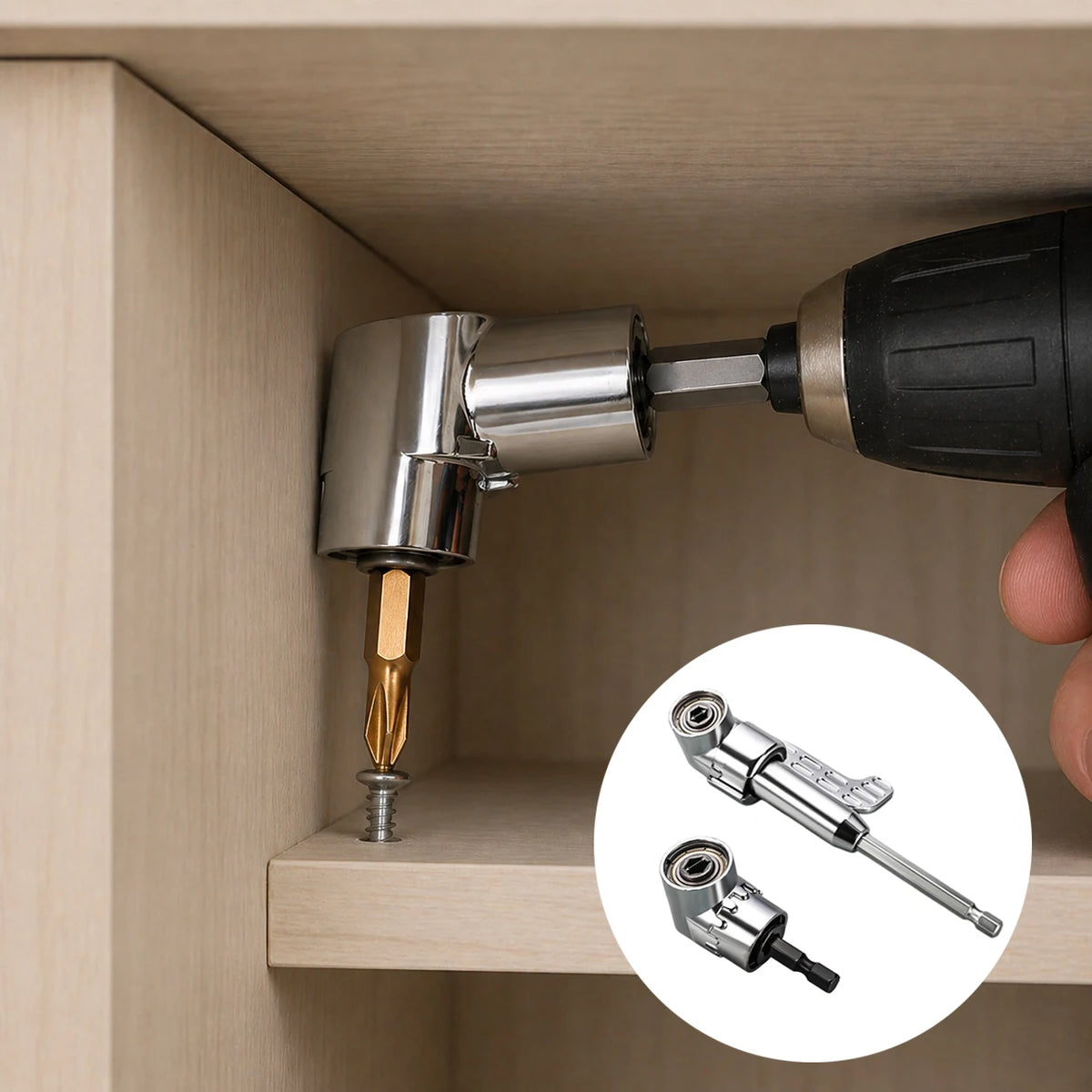 Magnetic Right Angle Drill Attachment 1 4 Inch Hex Drive Extension Tool