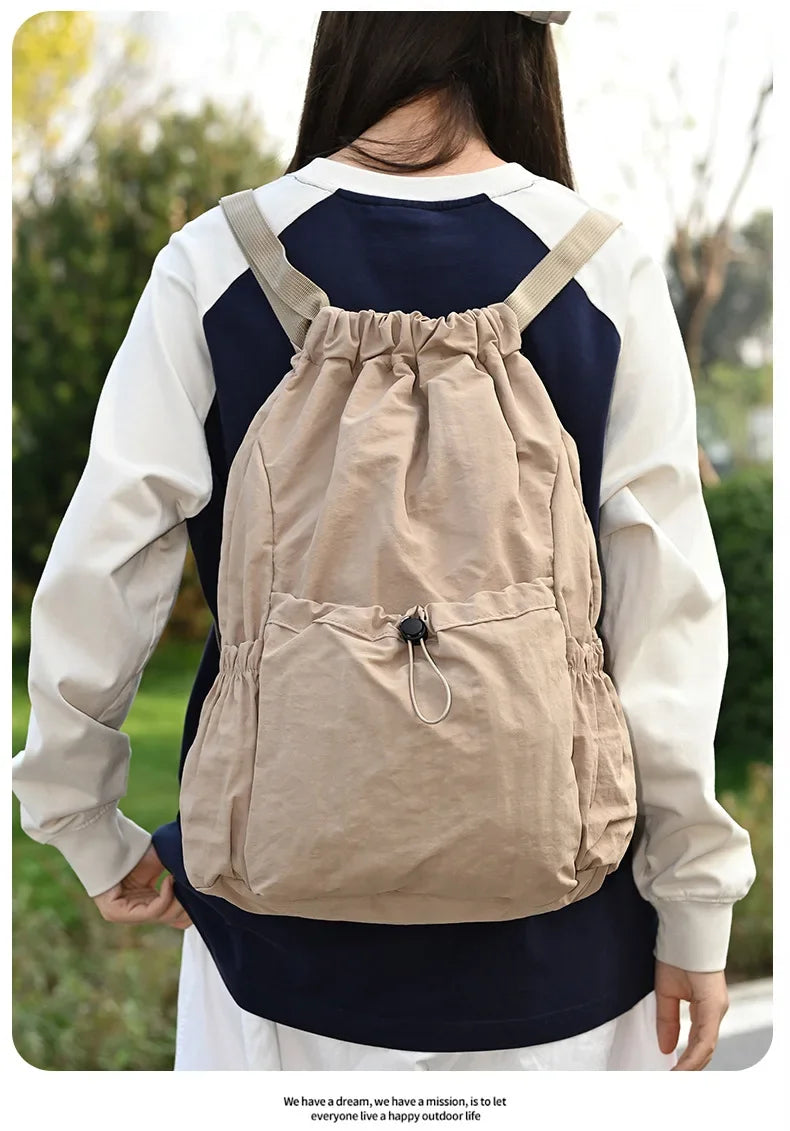 Foldable Lightweight Drawstring Travel Backpack - 27