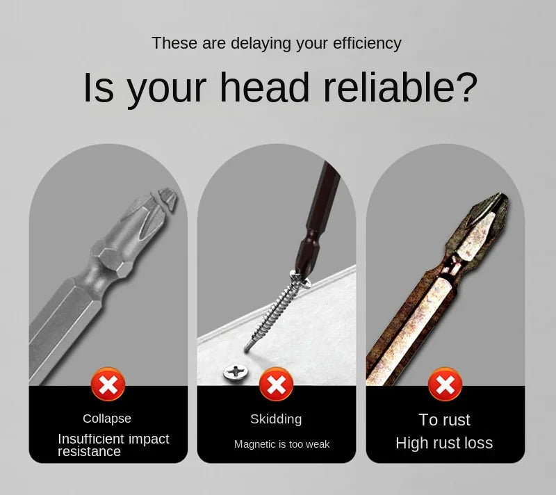 Magnetic Non-Slip Crosshead Drill Bit Set for Impact Drivers