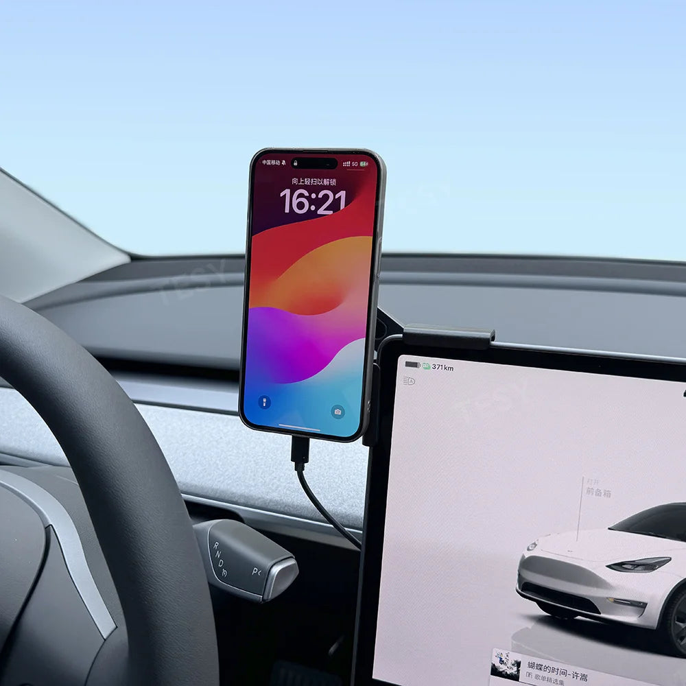 Magnetic Wireless Charging Car Phone Mount for Tesla and Electric Cars - 5