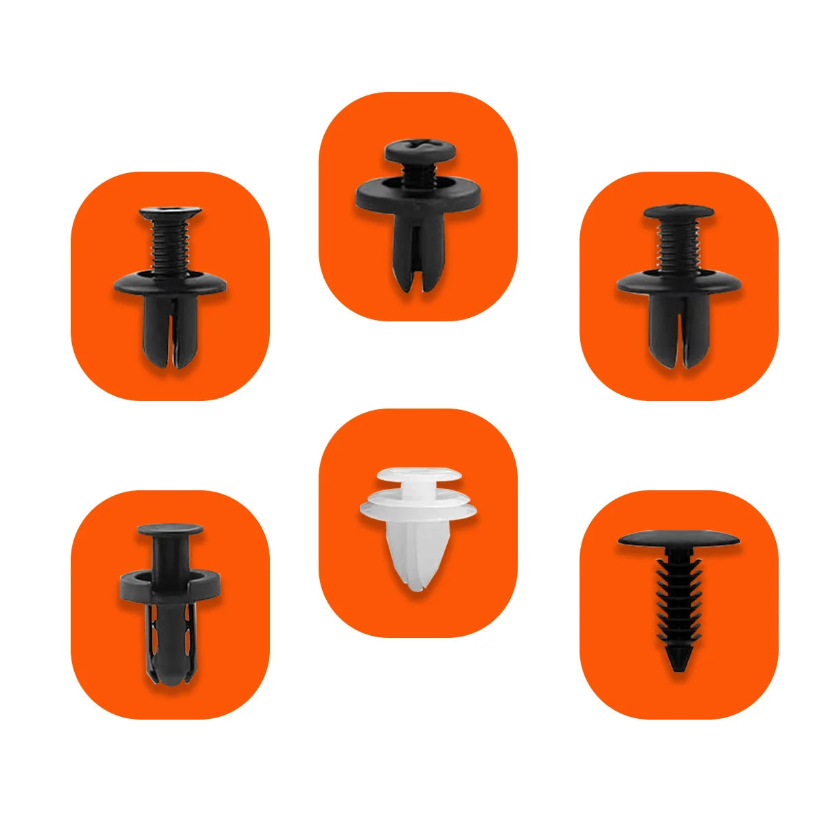 Universal Car Bumper and Trim Fastener Retainer Clip Set