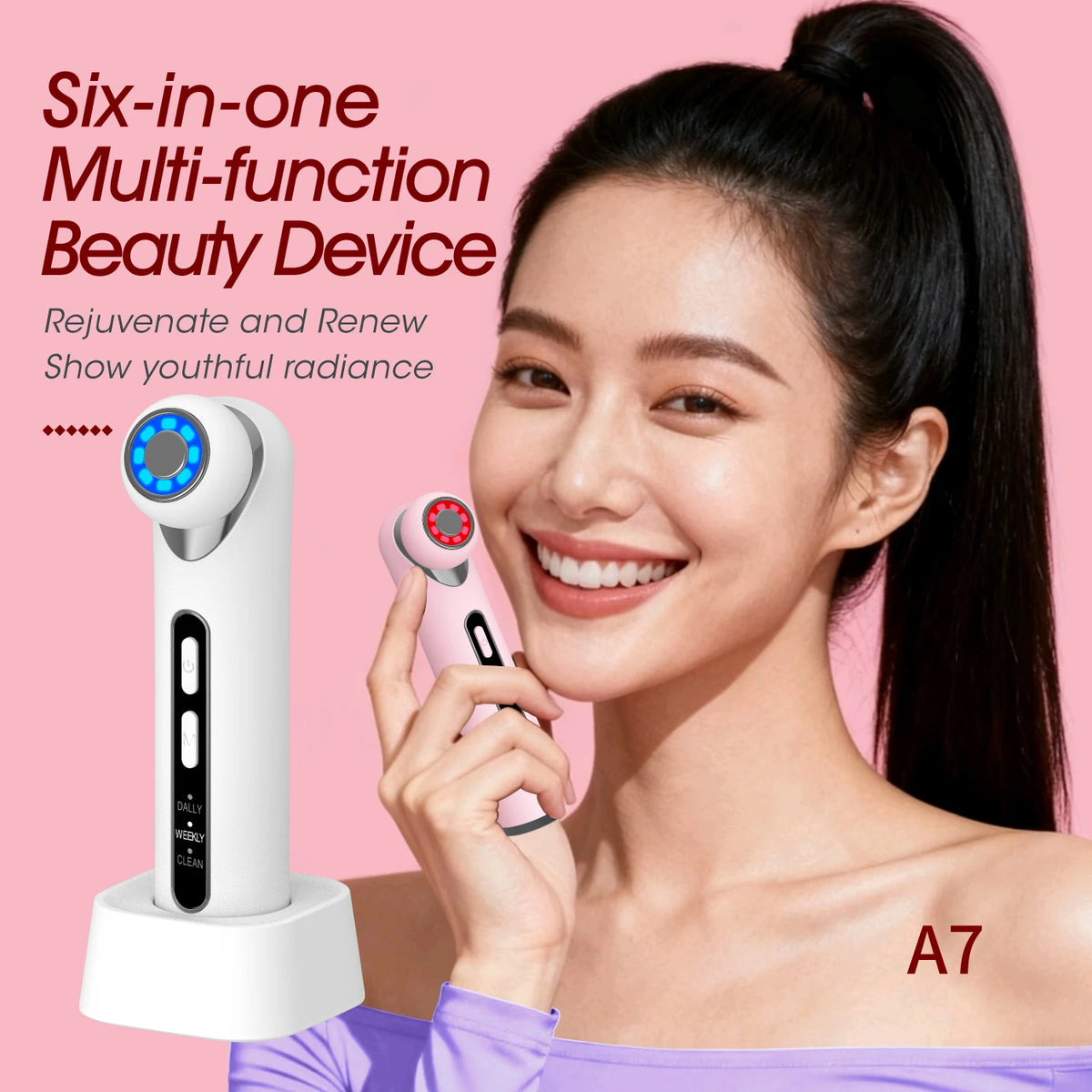 3-in-1 LED Photon Eye Facial Massager for Puffiness and Fine Lines