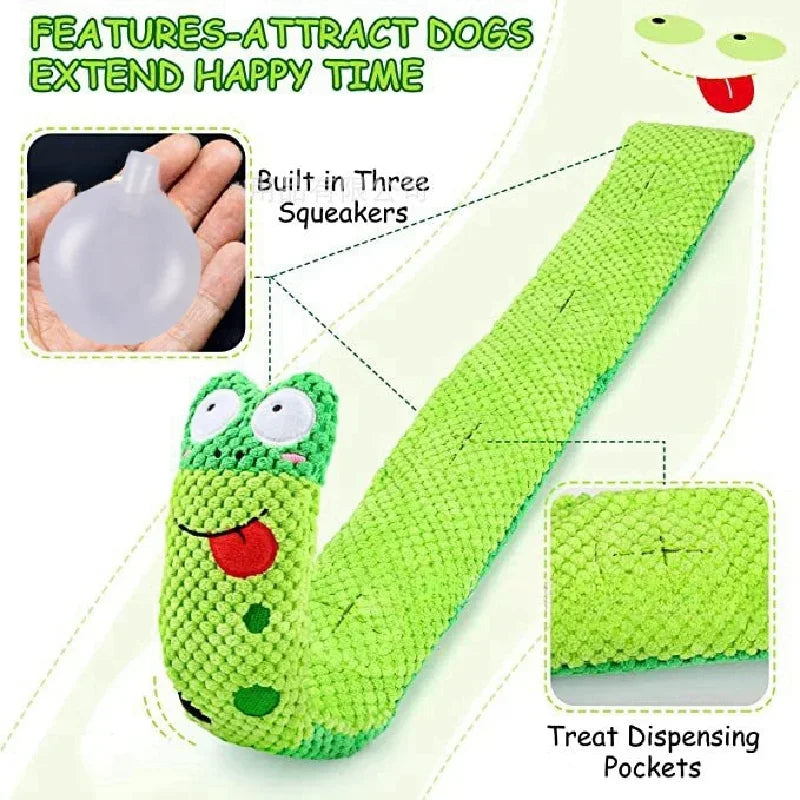 Foldable Squeaky Snail Plush Chew Toy for Dogs