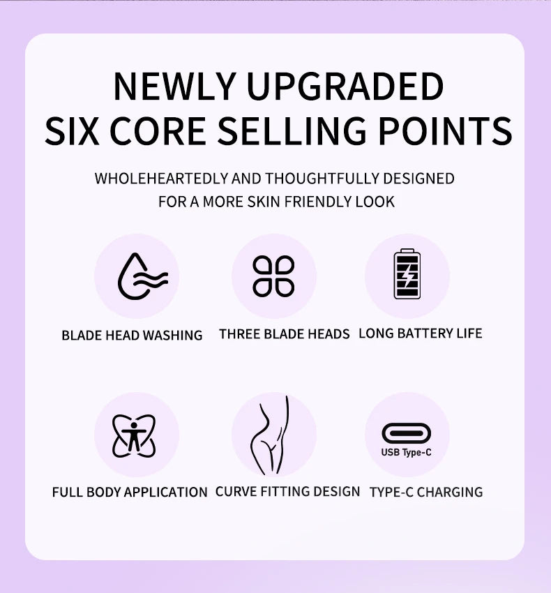 3-in-1 Waterproof Electric Shaver and Bikini Trimmer for Women
