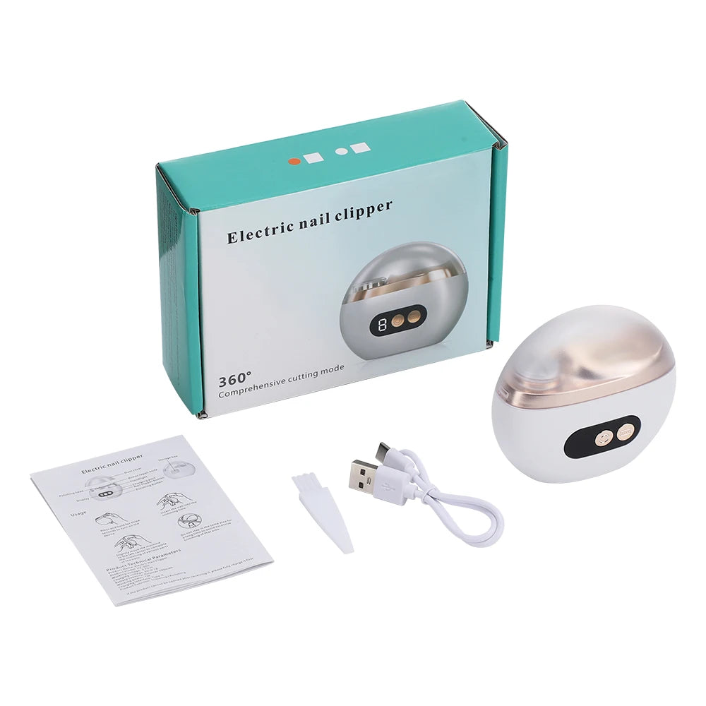 Electric 2-in-1 Nail Trimmer and Polisher with LED Display