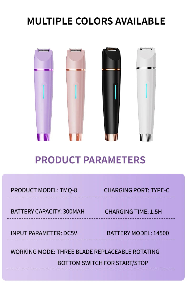 3-in-1 Waterproof Electric Shaver and Bikini Trimmer for Women - 17