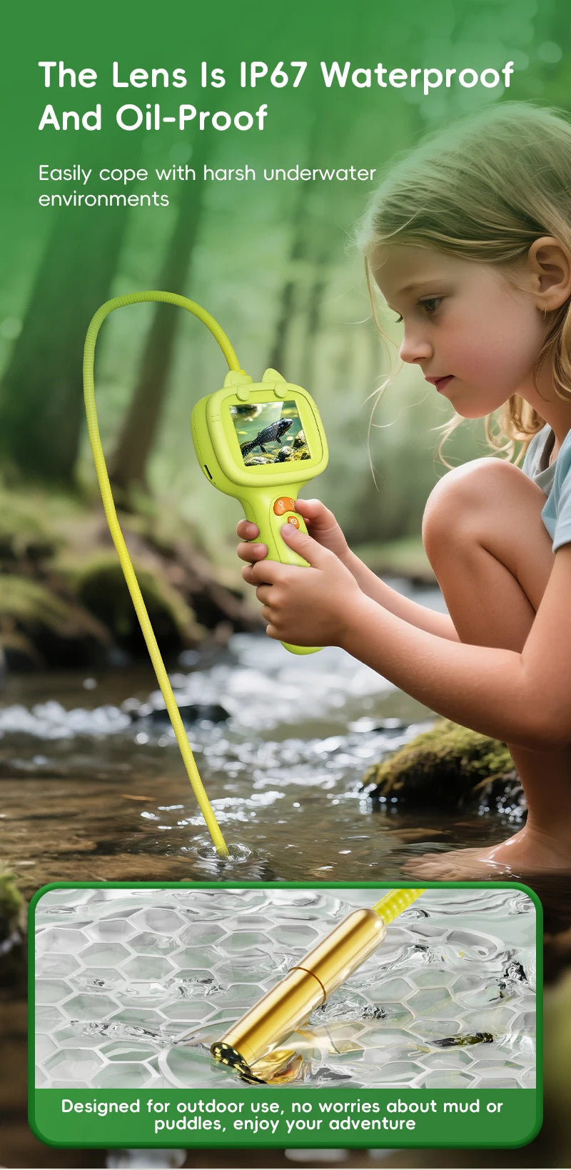 Educational HD Borescope Camera for Kids Nature Exploration
