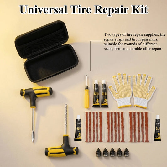 Universal Emergency Tubeless Tire Puncture Repair Kit