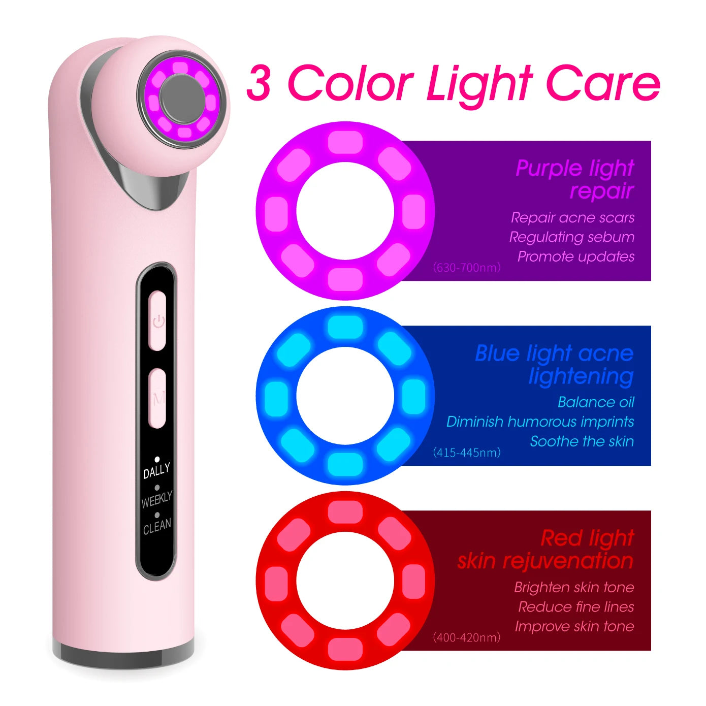 3-in-1 LED Photon Eye Facial Massager for Puffiness and Fine Lines - 3