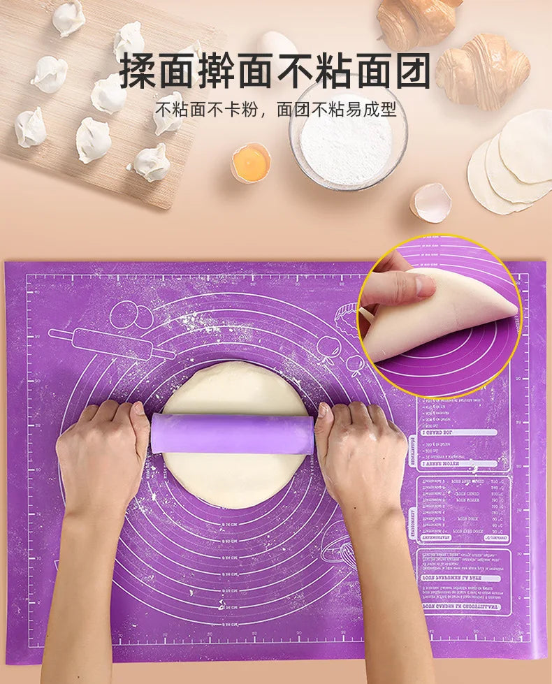 Non-Slip Silicone Pastry Baking Mat with Measurement Scale - 14