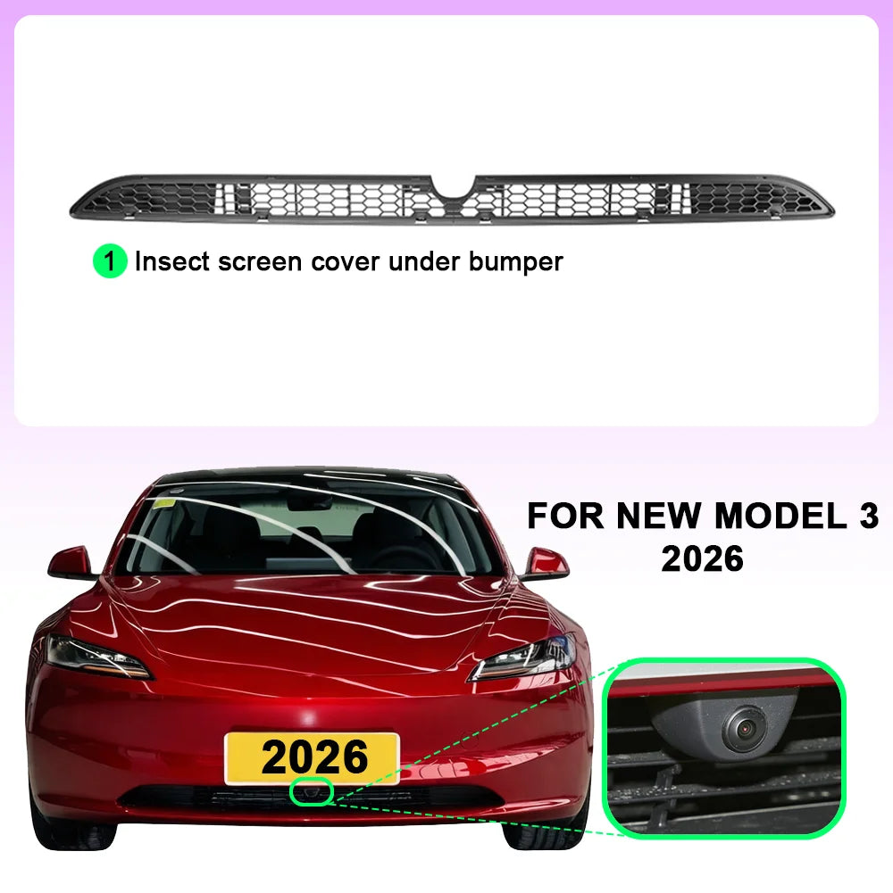 Lower Bumper Anti-Insect Mesh Grille for Model 3 Highland - 22