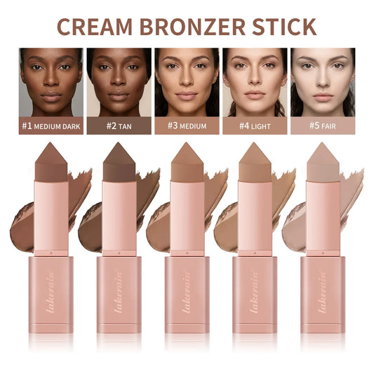 Cream Bronzer and Contour Stick for Sculpted Face Makeup