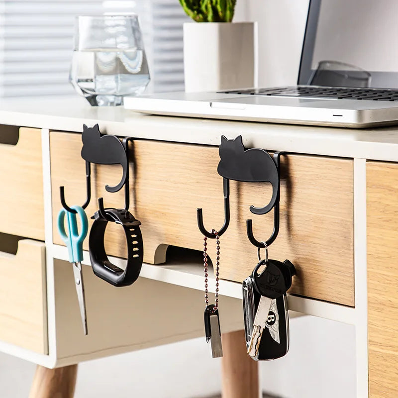 Cute Cat Over-the-Door Cabinet Organizer Hooks
