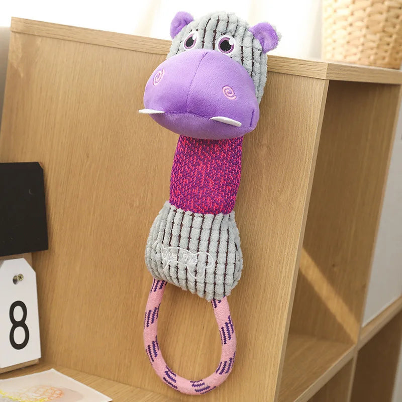 Squeaky Animal Plush Dog Toy for Chewers