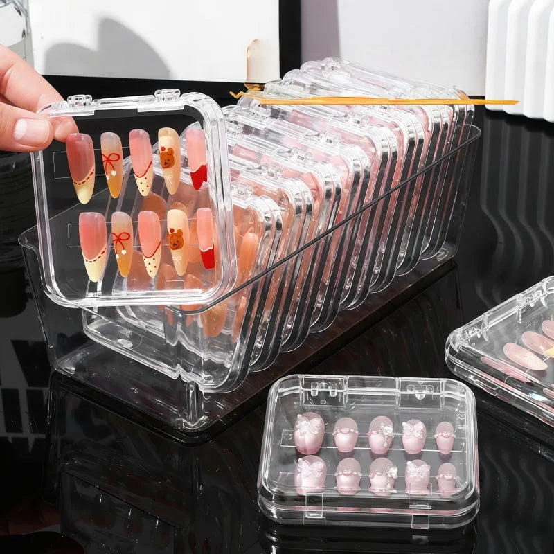 10Pcs Clear Stackable Storage Boxes for Jewelry and Crystal Bracelets - 5
