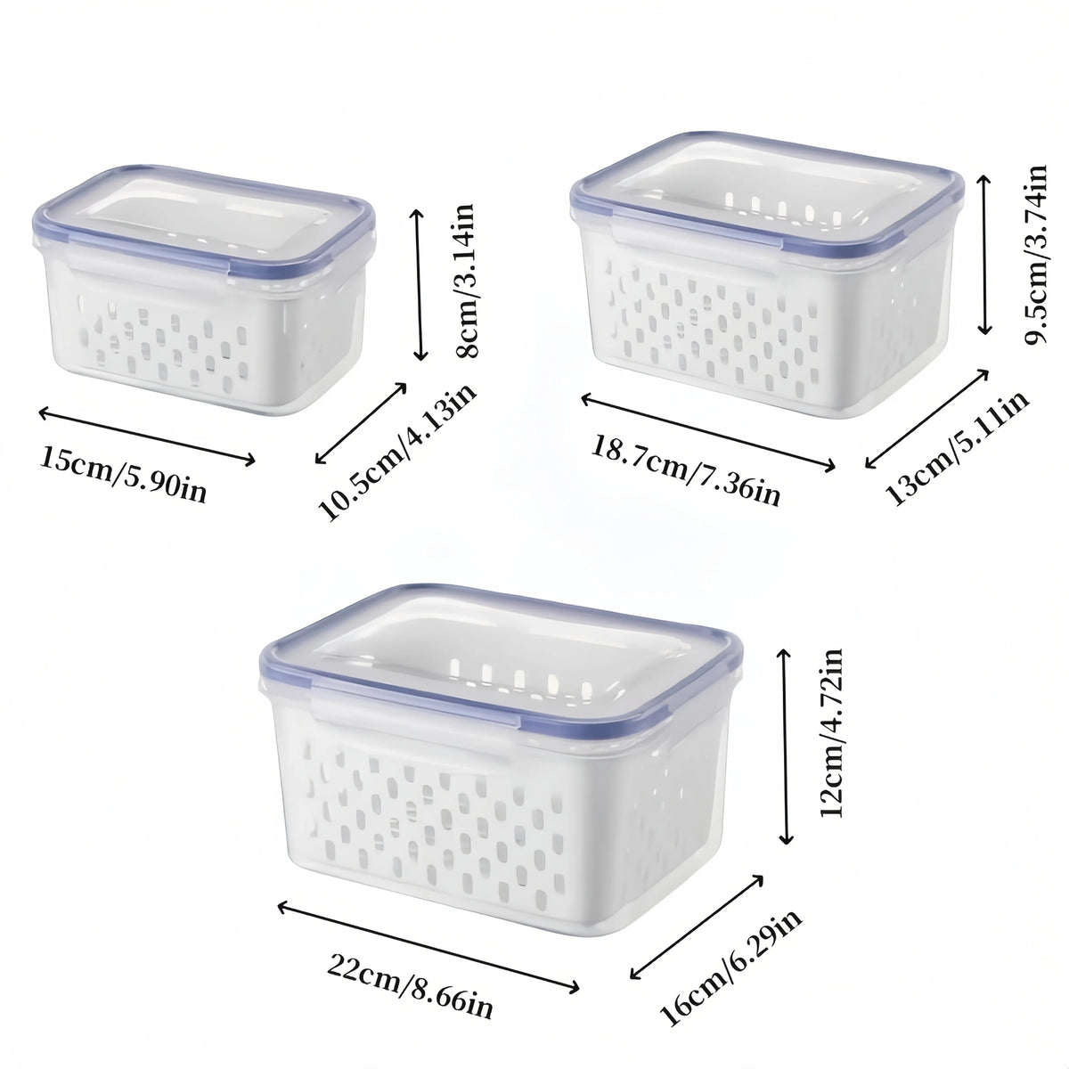 9-Piece Fruit and Vegetable Storage Container Set with Strainers