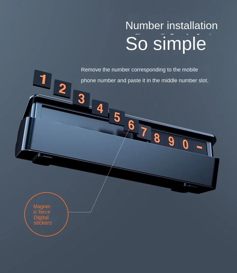 Luminous Temporary Parking Number Plate for Car - 15