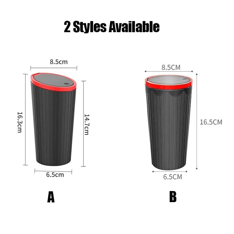 Portable Car Trash Bin Auto Garbage Can Interior Organizer Storage Bucket