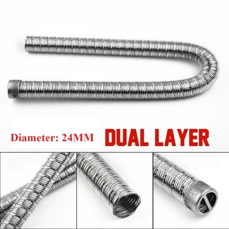 24mm Dual-Layer Stainless Steel Exhaust Pipe for Parking Heaters