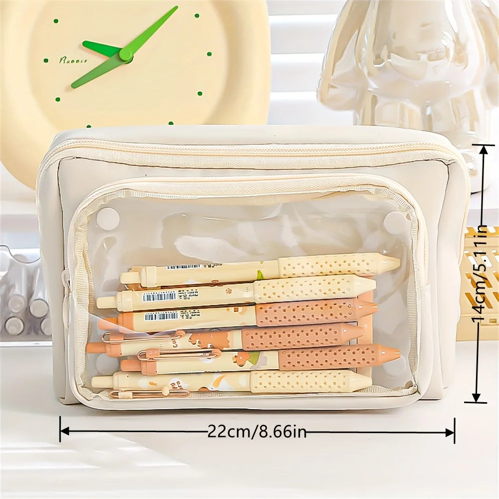 Large Capacity Pencil Case with 9 Compartments Stationery Storage Organizer - 3