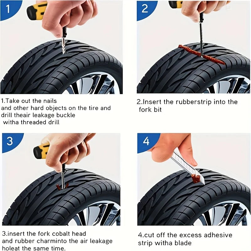 Portable Tire Repair Kit for Cars and Motorcycles