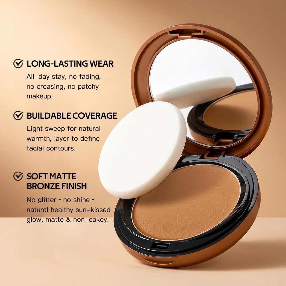 Matte Bronze Pressed Setting Powder for Facial Contouring