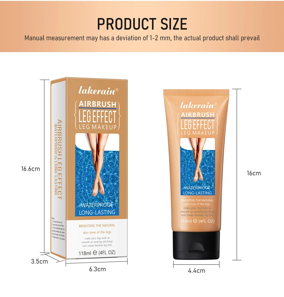 Waterproof Airbrush Leg Foundation and Body Concealer with Applicator
