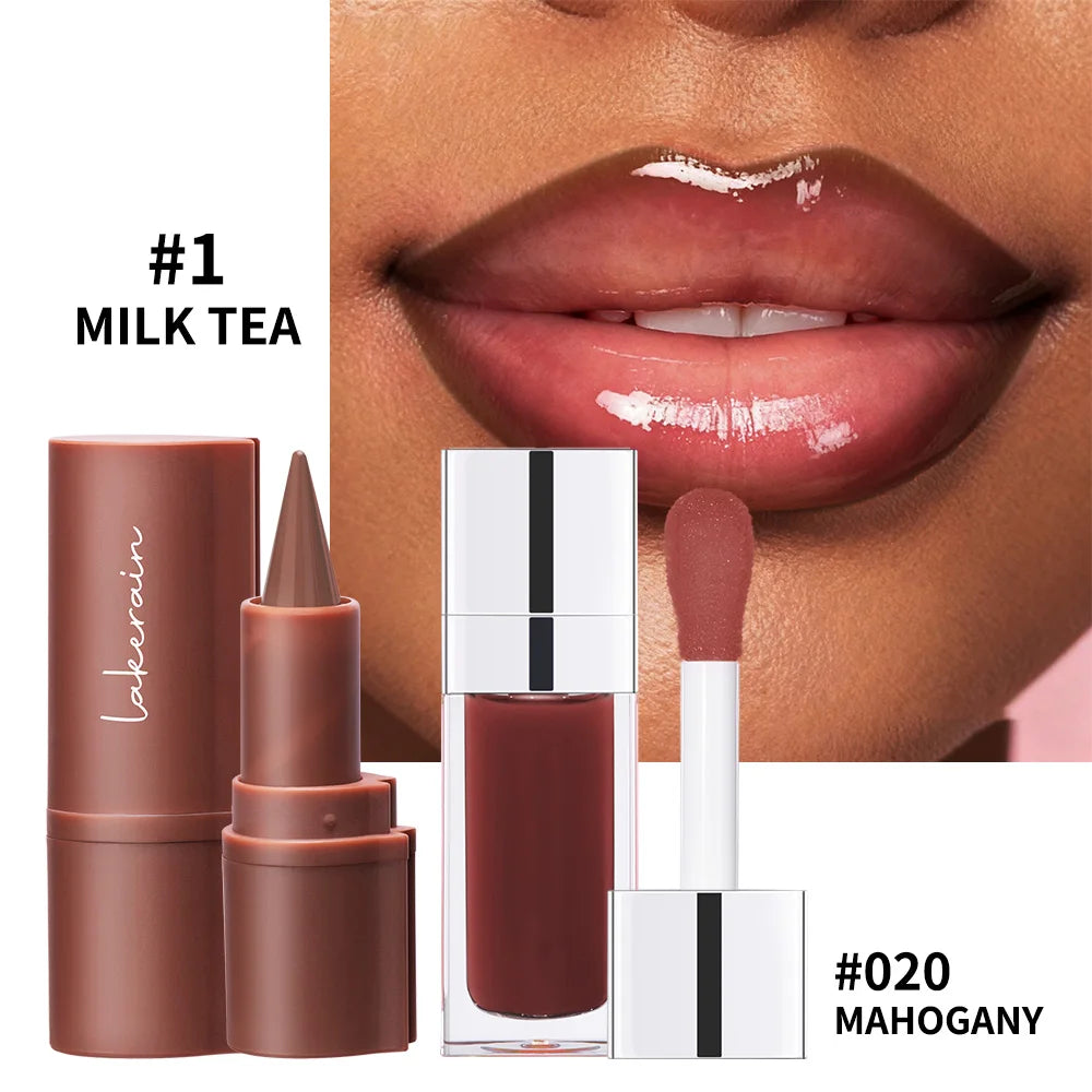 Hydrating Lip Liner and Gloss Makeup Set - 9