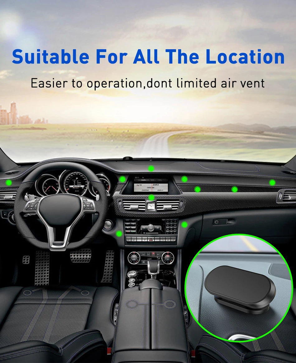 Magnetic Dashboard Car Phone Holder Mini Universal Mount - 9