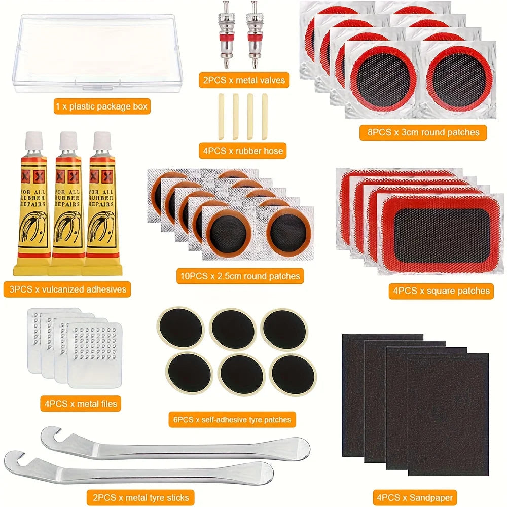Portable Bike Tire Repair Kit for Road and Mountain Bikes