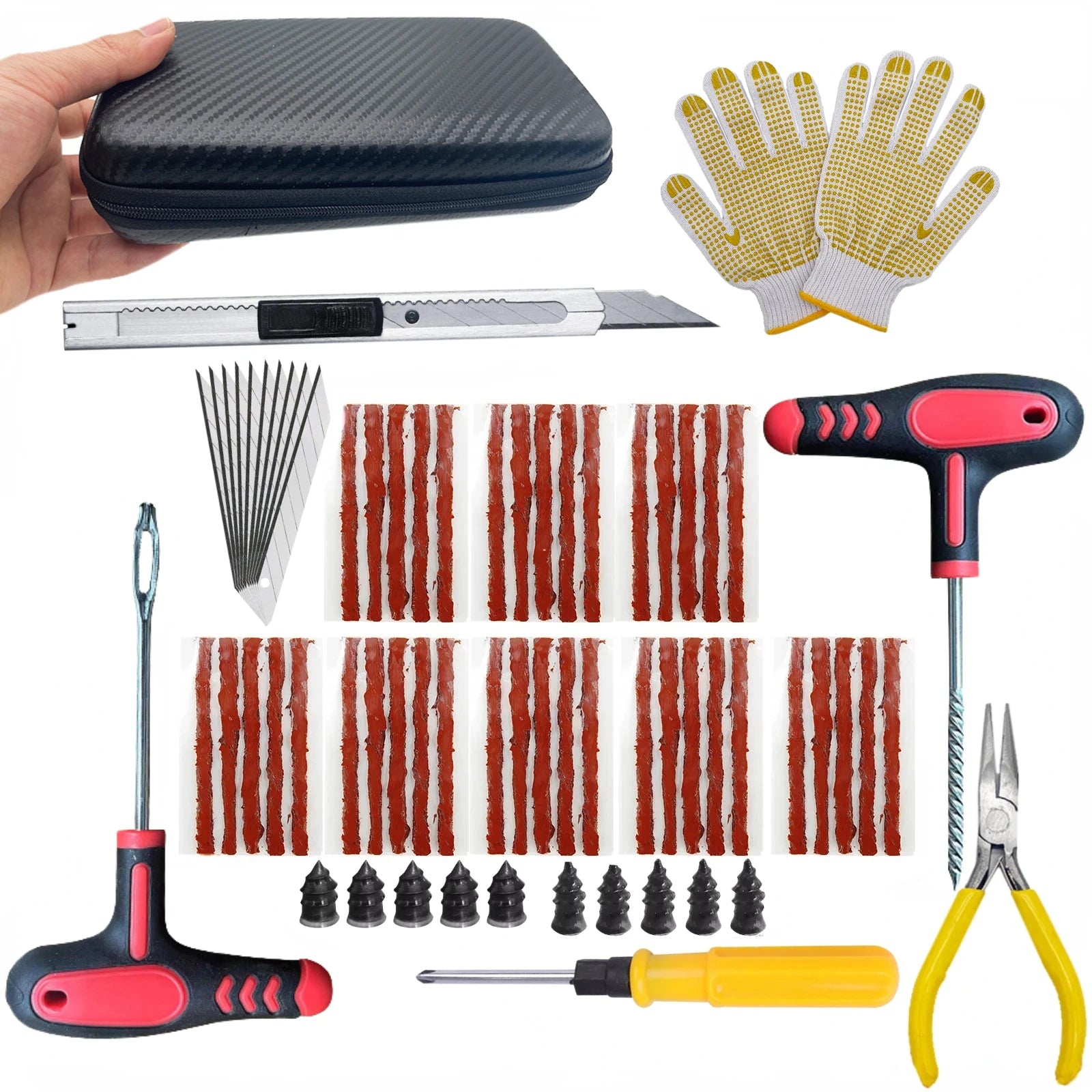 Emergency Universal Tubeless Tire Puncture Repair Kit - 1