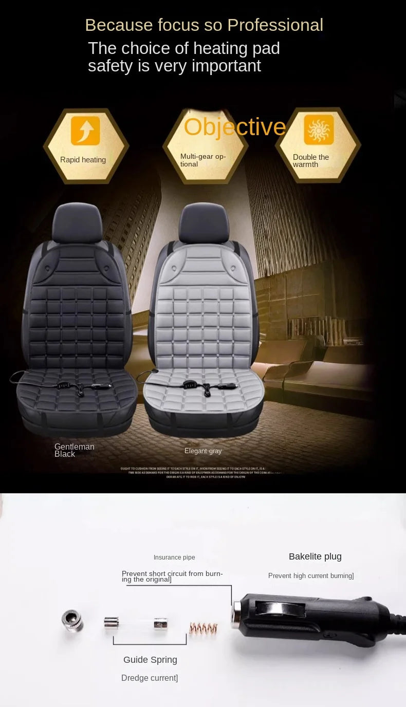 12V Heated Car Seat Cushion for Winter Comfort