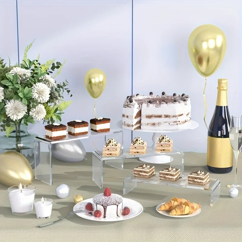 Clear Acrylic U-Shaped Display Riser for Collectibles and Makeup