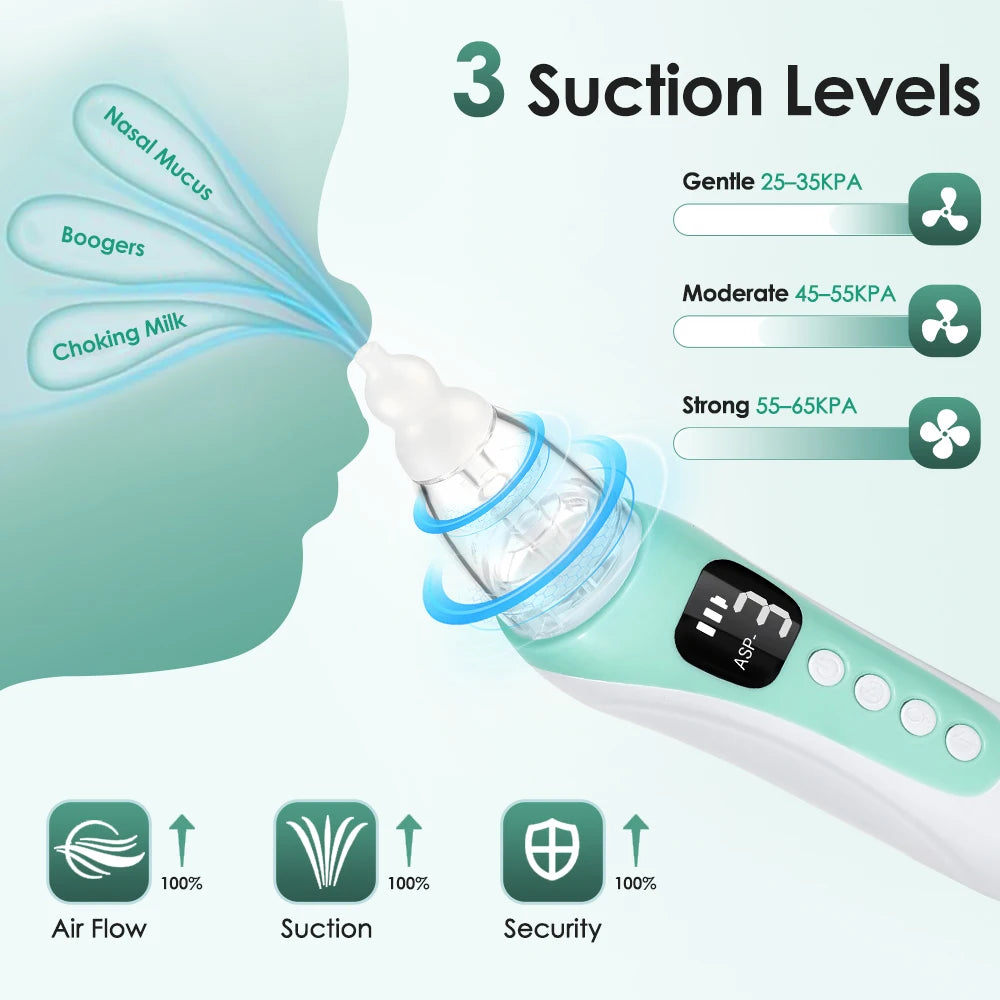 Electric Baby Nasal Aspirator with Music and LED Display - 9