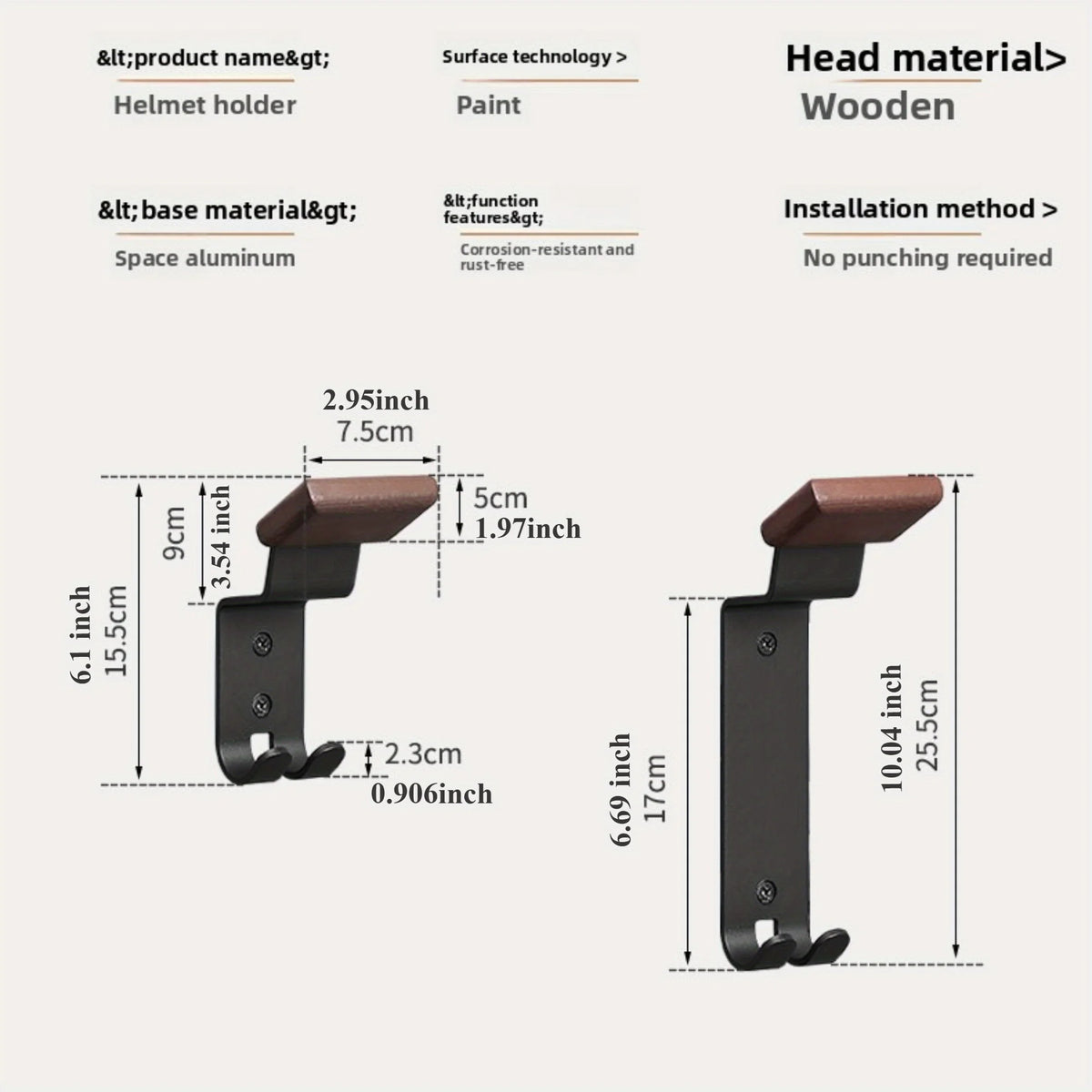 Wall-Mounted Motorcycle Helmet Rack with Gear Hook