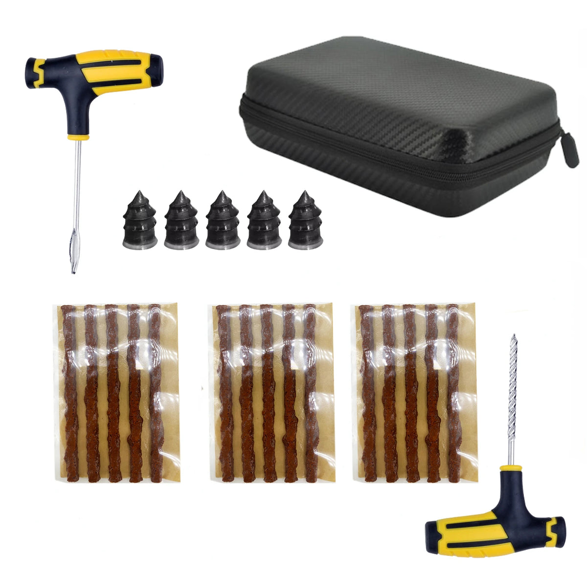 Emergency Auto Tire Repair Kit with Puncture Plug Tools