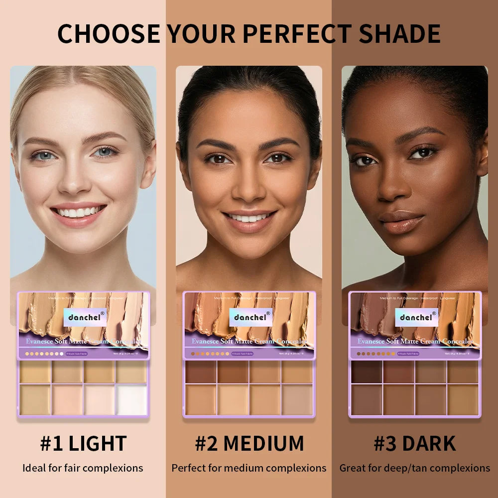 8-Shade Cream Concealer and Contouring Palette Set