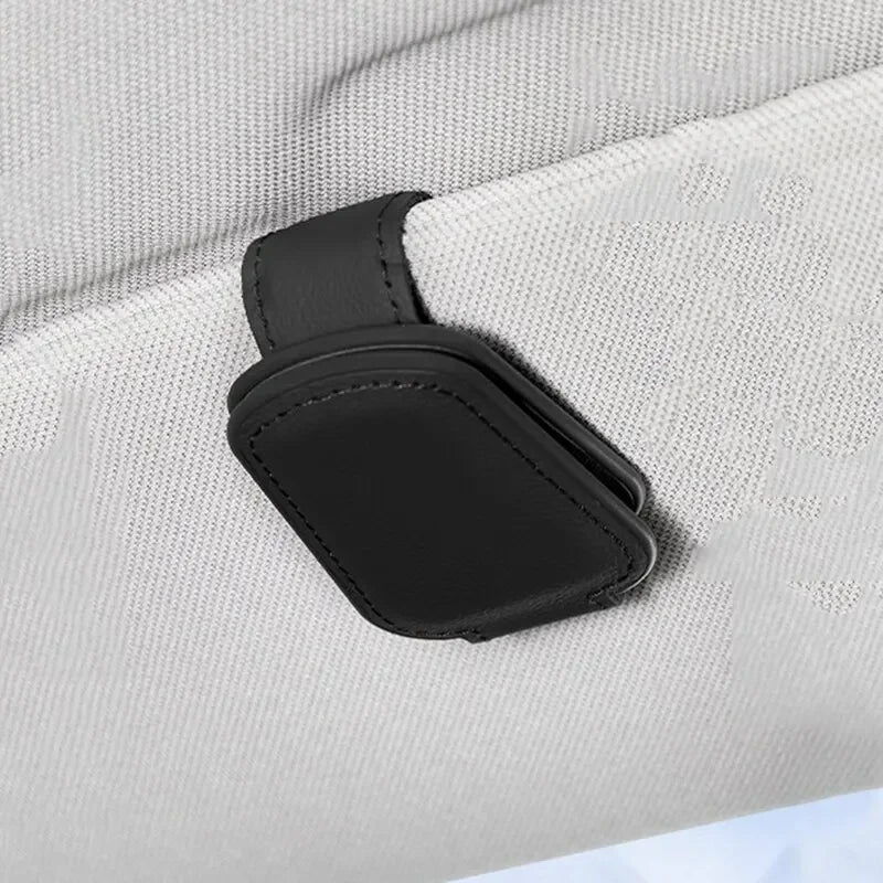 Magnetic Leather Car Sun Visor Eyeglasses Holder Clip - 9
