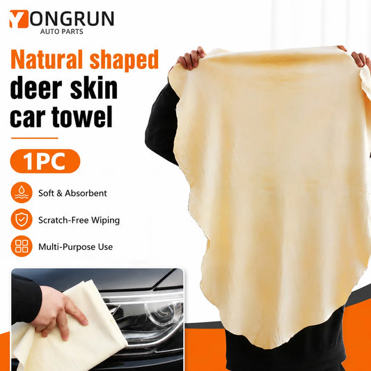 Natural Suede Chamois Leather Cleaning Cloth for Cars and Home