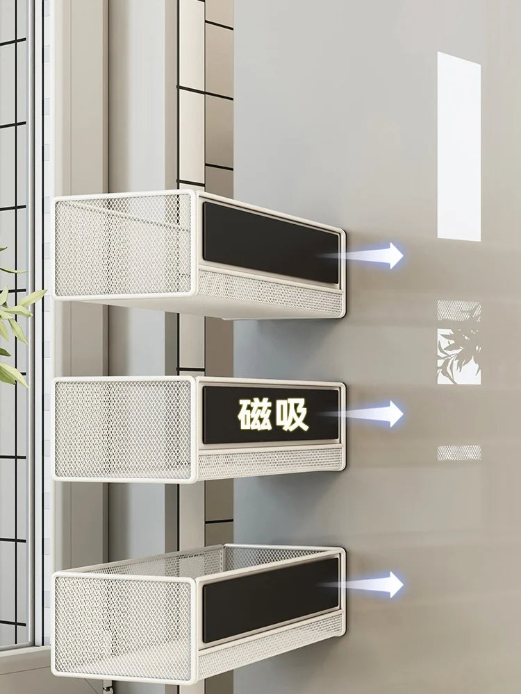 Magnetic Refrigerator Storage Basket for Kitchen Organization - 11