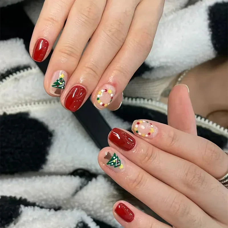 Christmas Semi-Cured Gel Nail Wraps with Winter Snowflake Designs