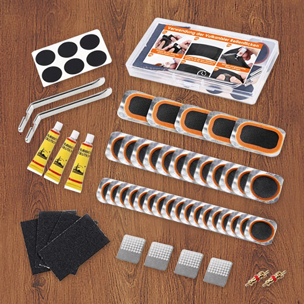 Portable Bicycle Tire Repair Kit with Patches and Tire Levers - 6