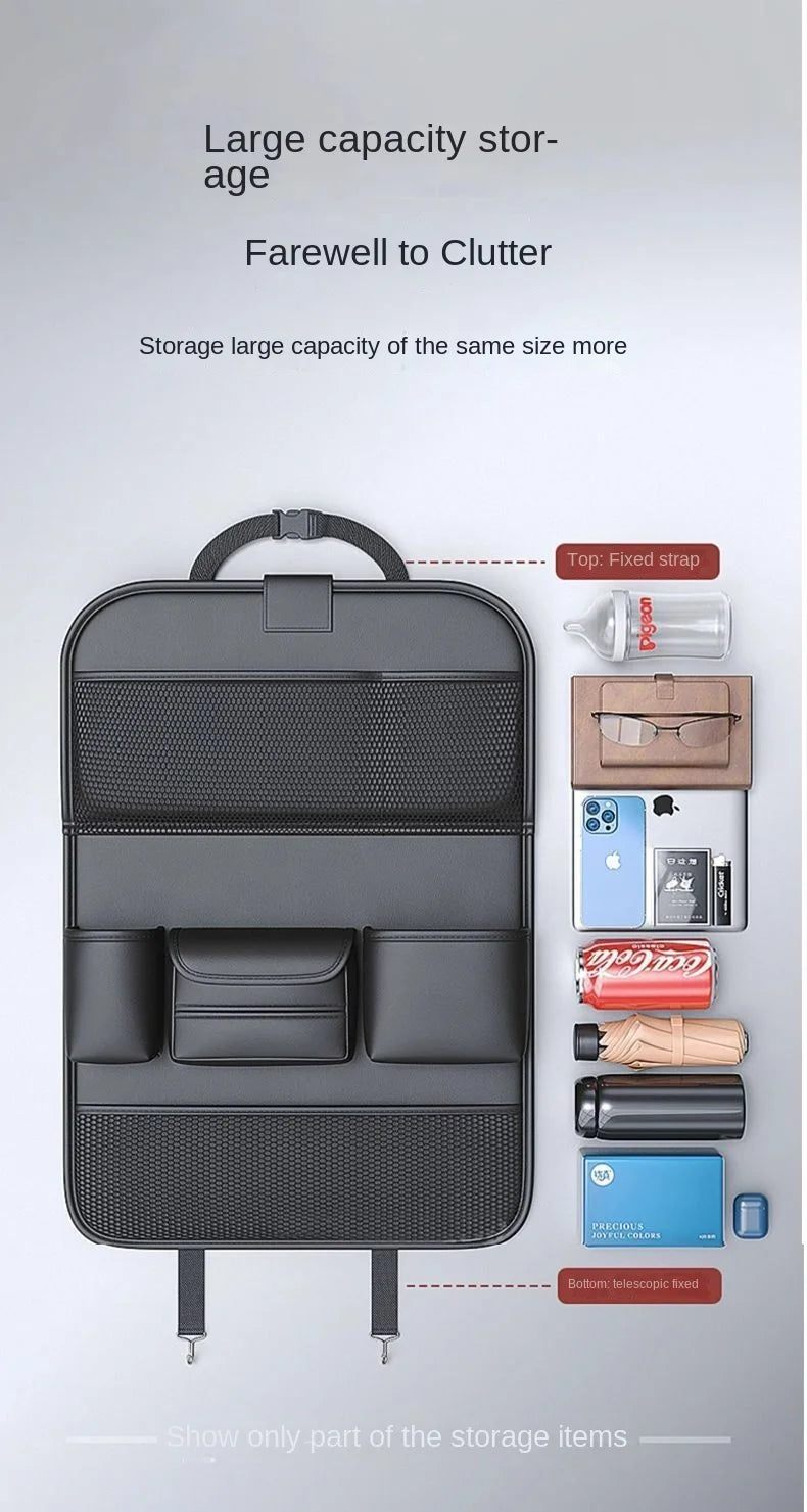 Car Backseat Organizer with Foldable Dining Table and Tablet Holder - 11