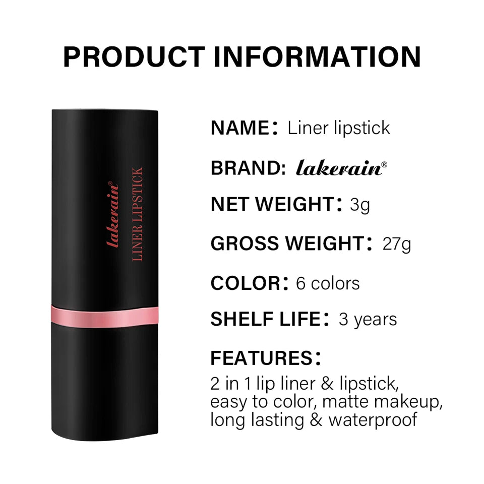 2-in-1 Long-Lasting Matte Lipstick and Lip Liner - 24